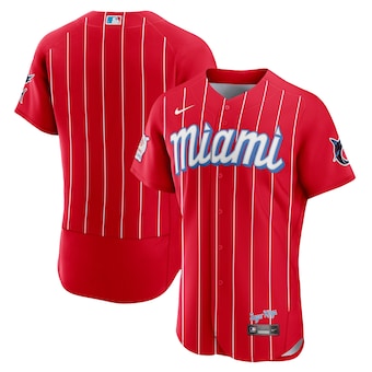 mens nike red miami marlins city connect authentic jersey_pi